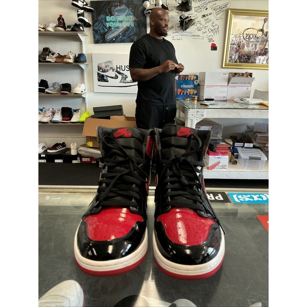 Jordan 1 Retro OG High Patent Bred Nike Air Jordan 555088-063 Size 14